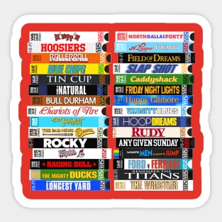 Sports Movies VHS Stacks Sticker